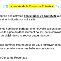 LA RENTREE DE LA CONCORDE ROBERTSAU